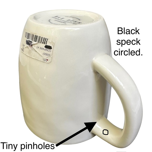 Rae Dunn Be In THE MOmeNt Mug Coffee Tea White with Red Interior Dimples 2017 OG - Picture 6 of 15